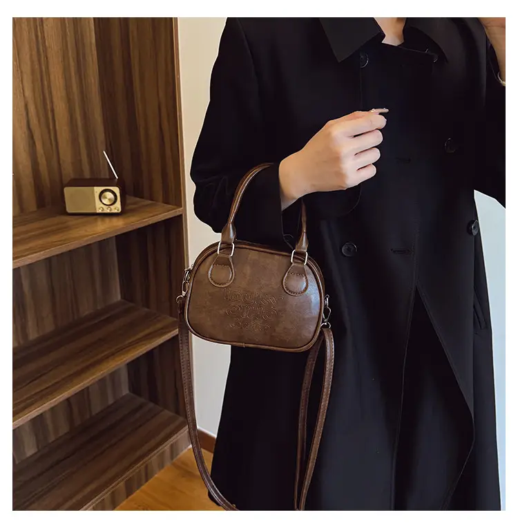Brown Shell Handbag with Keychain for Women — feature 10