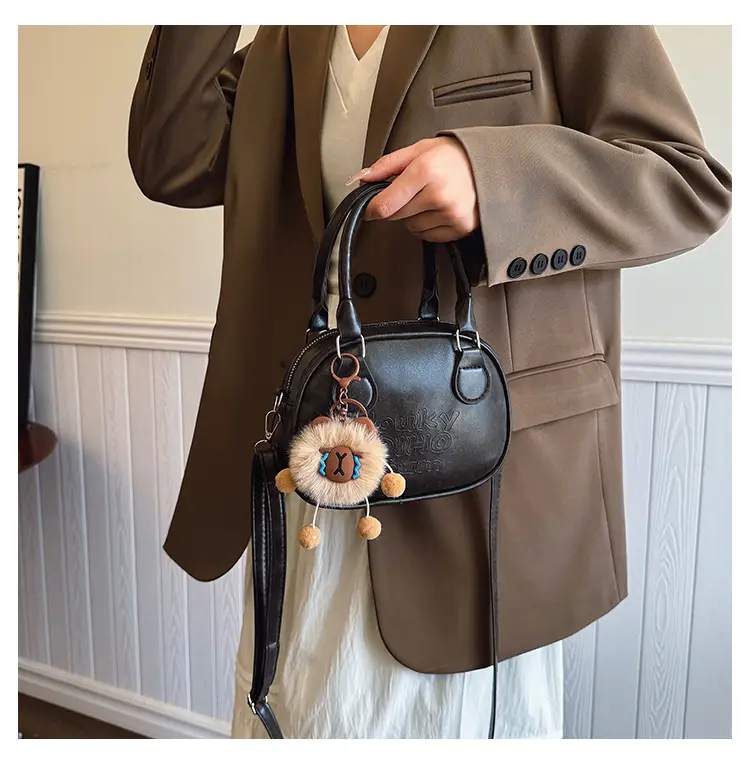 Brown Shell Handbag with Keychain for Women — feature 20