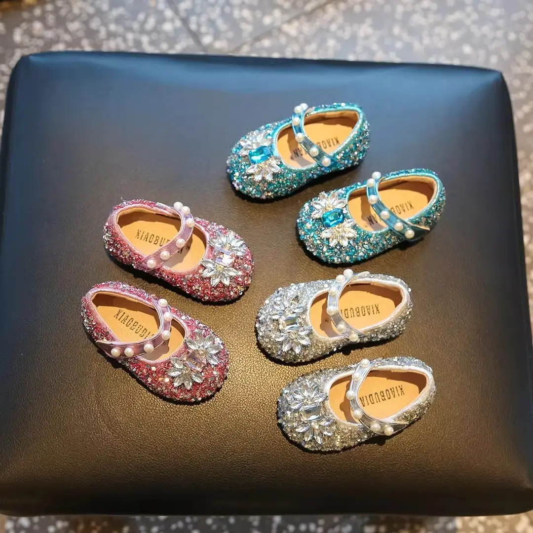 Baby Toddler Shoes Soft Sole Non-slip Single Shoes Spring and Autumn Baby Princess Shoes Bright Diamond Western Girl Shoes 3 Years Old - Image 3
