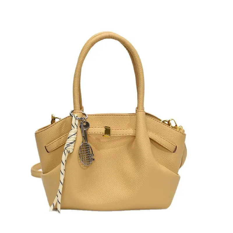 Women's Cream Pleated Crossbody Tote Bag 2025 - Image 7