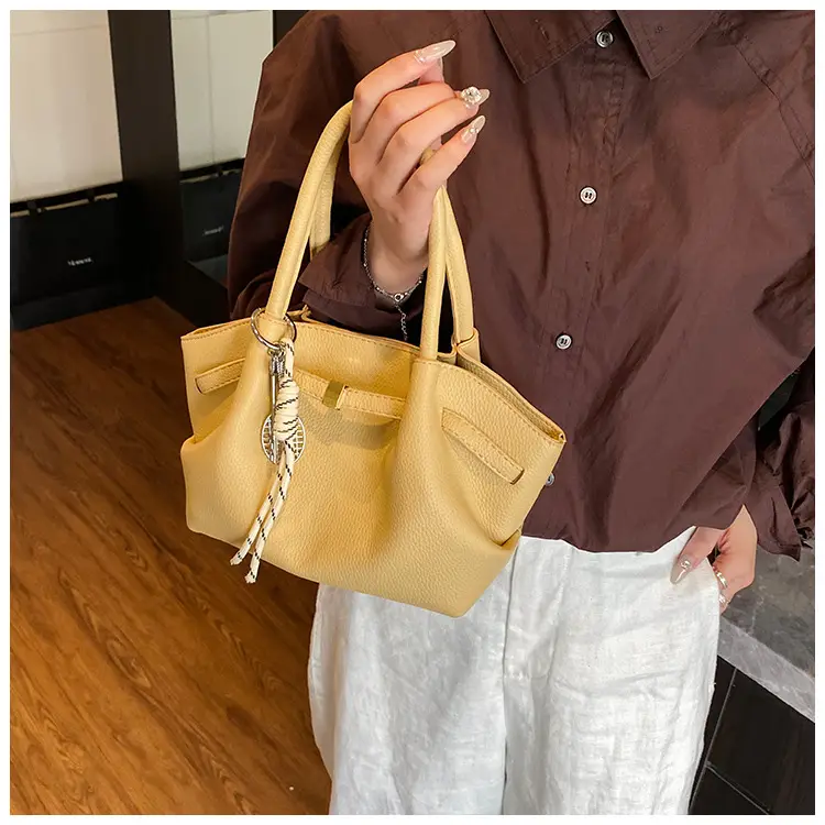 Women's Cream Pleated Crossbody Tote Bag 2025 — feature 12