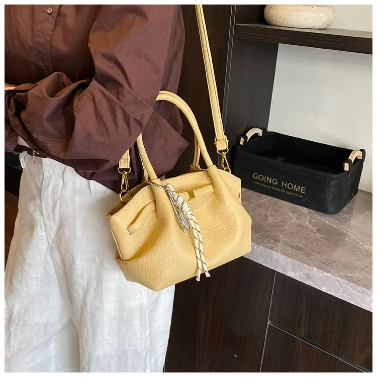Women's Cream Pleated Crossbody Tote Bag 2025 — feature 13