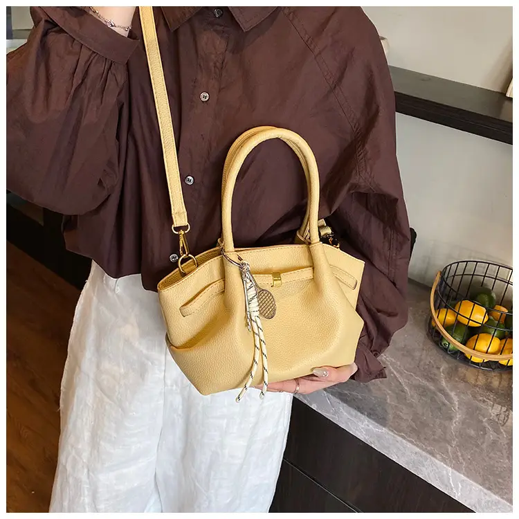 Women's Cream Pleated Crossbody Tote Bag 2025 — feature 14