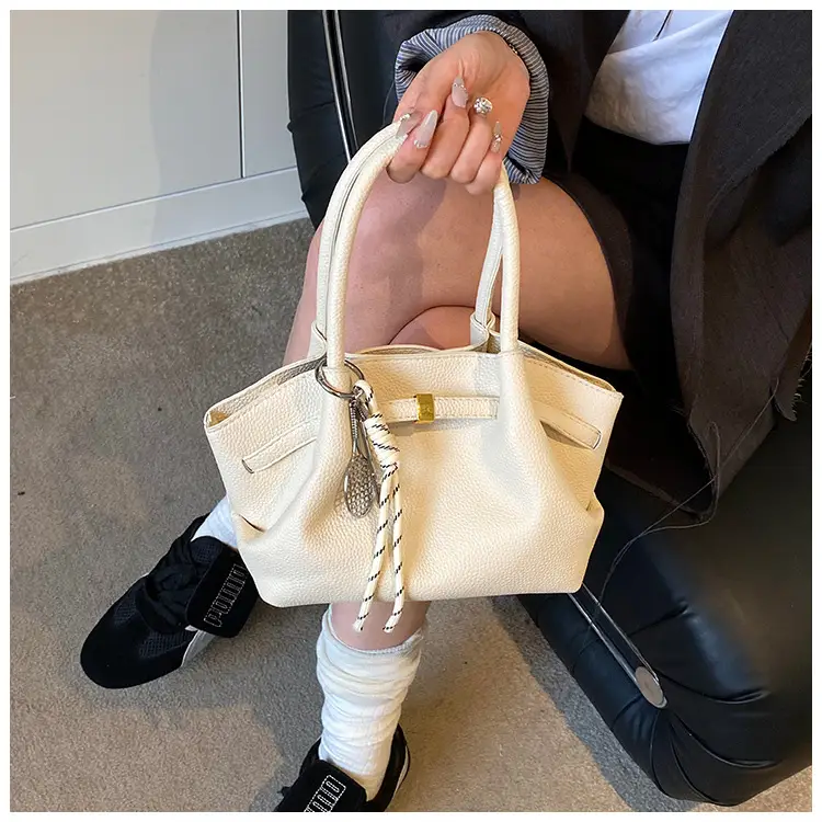Women's Cream Pleated Crossbody Tote Bag 2025 — feature 15