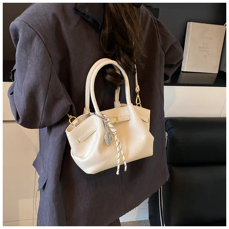 Women's Cream Pleated Crossbody Tote Bag 2025 — feature 16