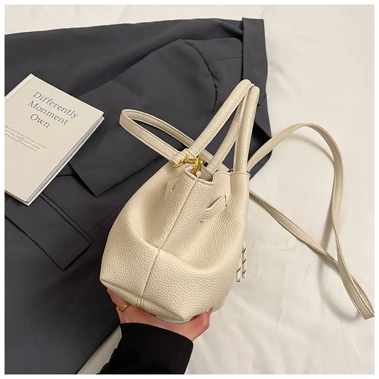 Women's Cream Pleated Crossbody Tote Bag 2025 — feature 18