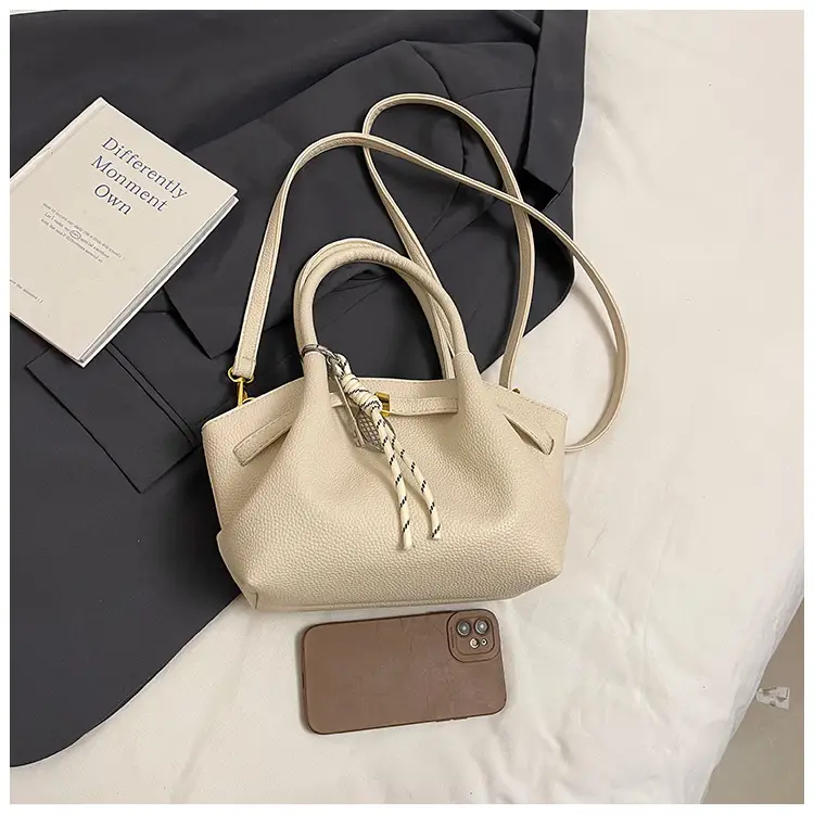 Women's Cream Pleated Crossbody Tote Bag 2025 — feature 21