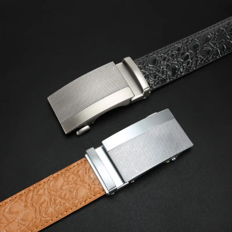 Men's Brown Crocodile Belt with Silver Buckle - Image 18