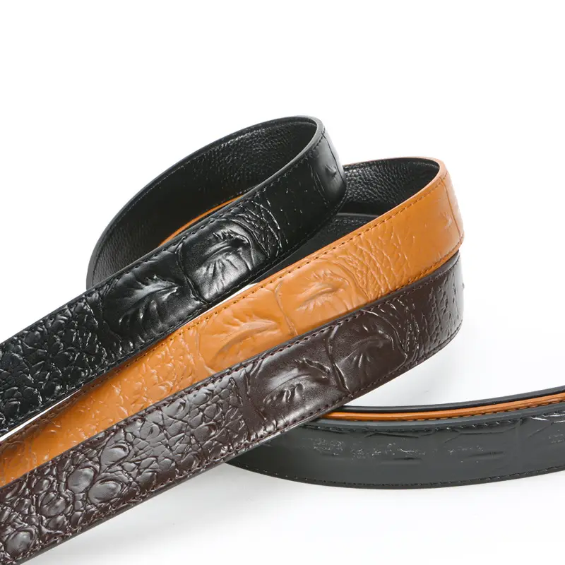 Men's Brown Crocodile Belt with Silver Buckle - Image 19