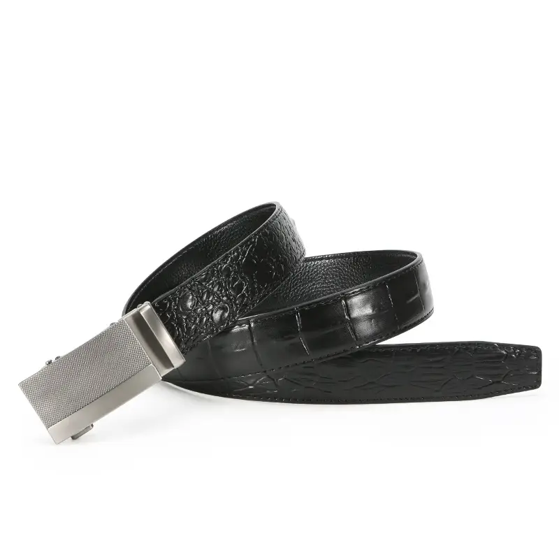 Men's Brown Crocodile Belt with Silver Buckle - Image 20