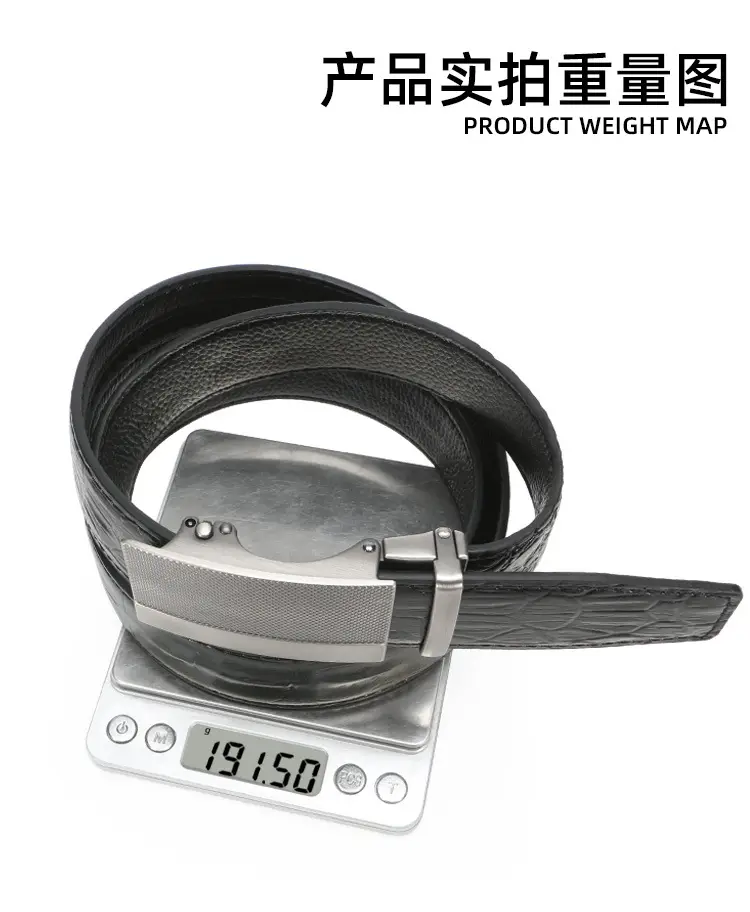 Men's Brown Crocodile Belt with Silver Buckle — feature 6