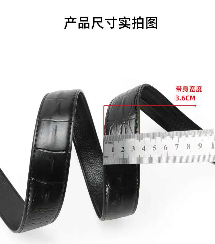 Men's Brown Crocodile Belt with Silver Buckle — feature 7