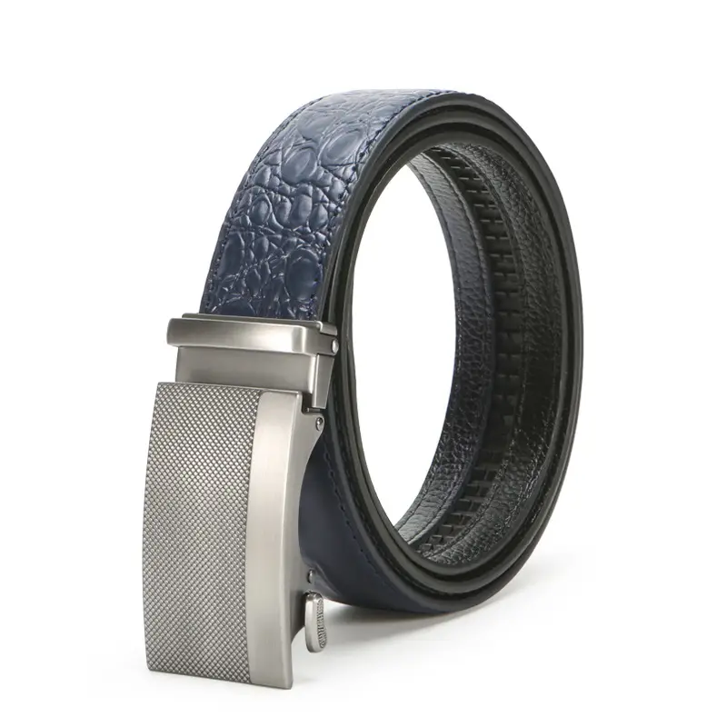 Men's Brown Crocodile Belt with Silver Buckle - Image 7