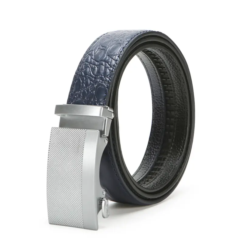 Men's Brown Crocodile Belt with Silver Buckle - Image 8