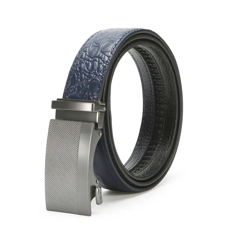 Men's Brown Crocodile Belt with Silver Buckle - Image 9