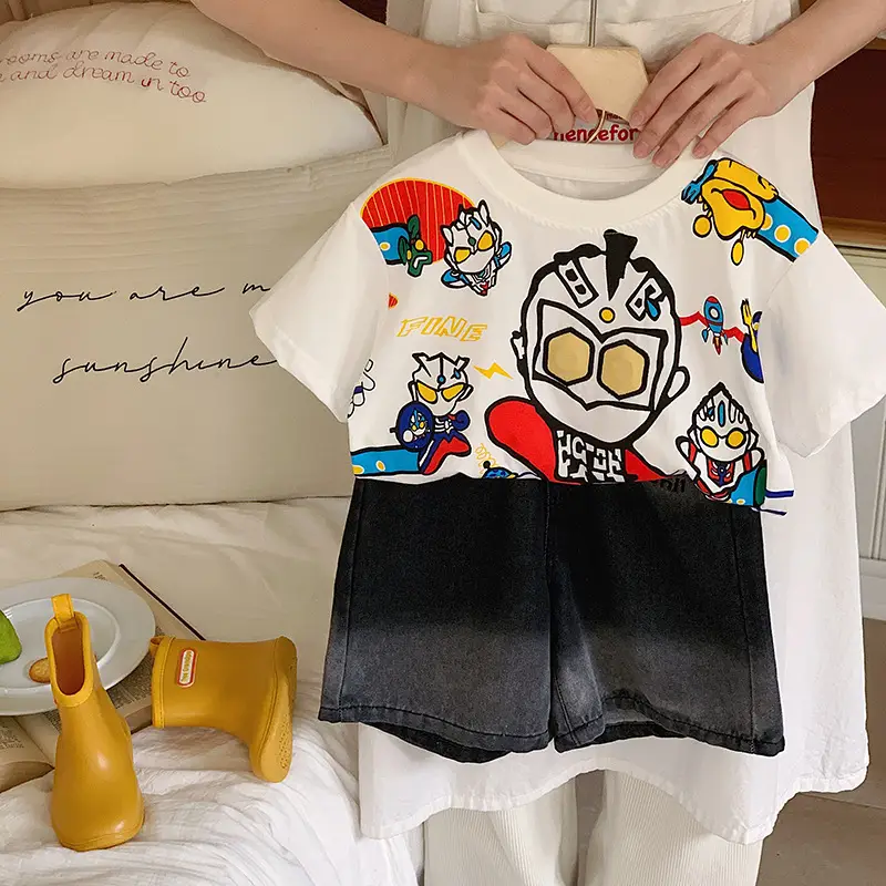 Muye Kids Cartoon Light-Up T-Shirt White Short Sleeve - Image 4