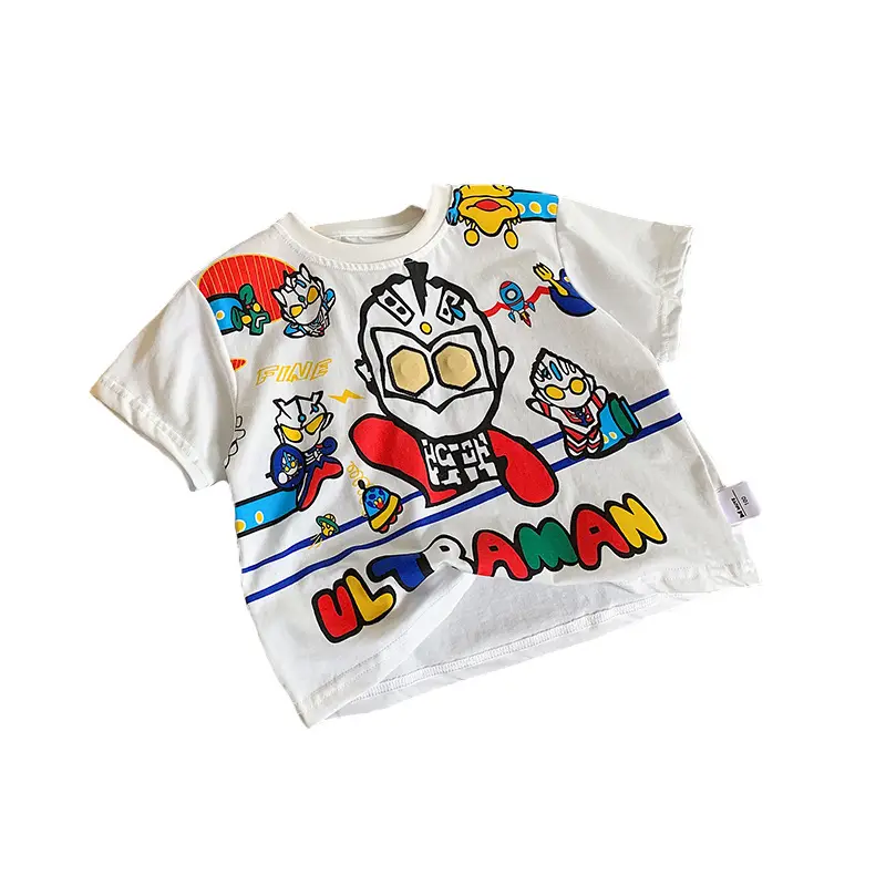 Muye Kids Cartoon Light-Up T-Shirt White Short Sleeve - Image 6