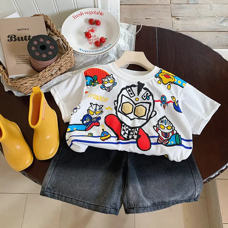 Muye Kids Cartoon Light-Up T-Shirt White Short Sleeve — feature 11