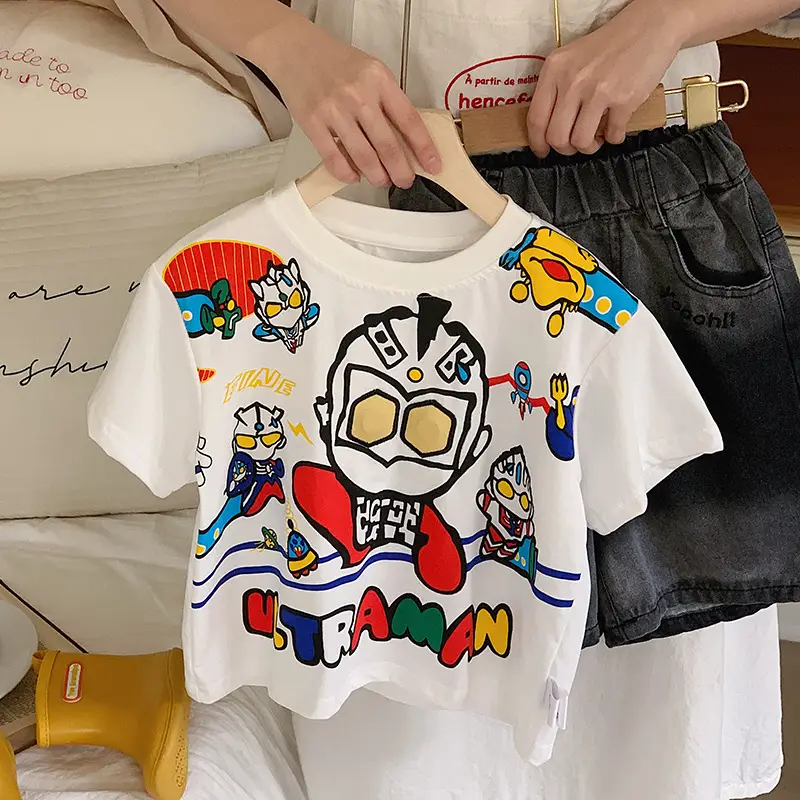 Muye Kids Cartoon Light-Up T-Shirt White Short Sleeve — feature 13
