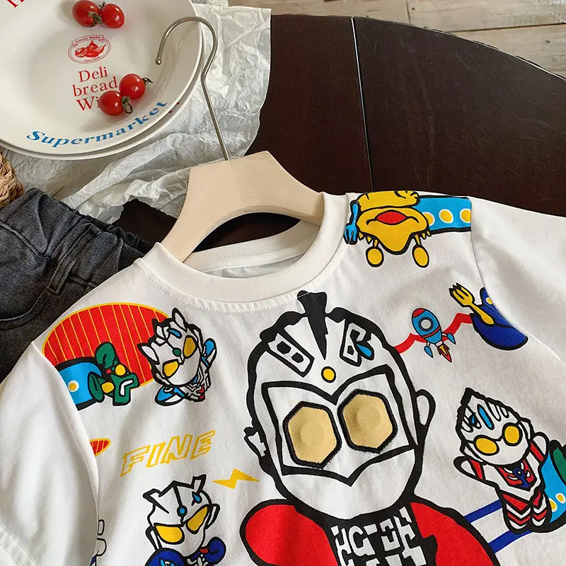 Muye Kids Cartoon Light-Up T-Shirt White Short Sleeve — feature 5