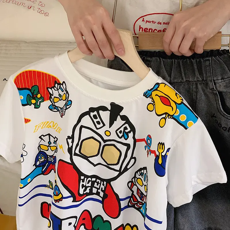 Muye Kids Cartoon Light-Up T-Shirt White Short Sleeve — feature 6
