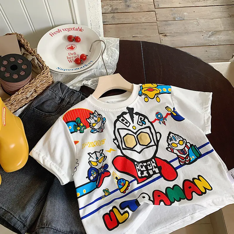 Muye Kids Cartoon Light-Up T-Shirt White Short Sleeve — feature 9