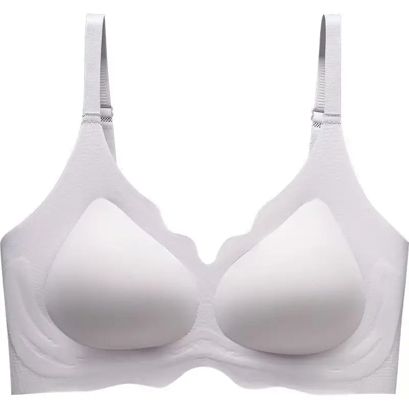 Traceless Push Up V-Neck Bra White Adjustable Strap - Image 2