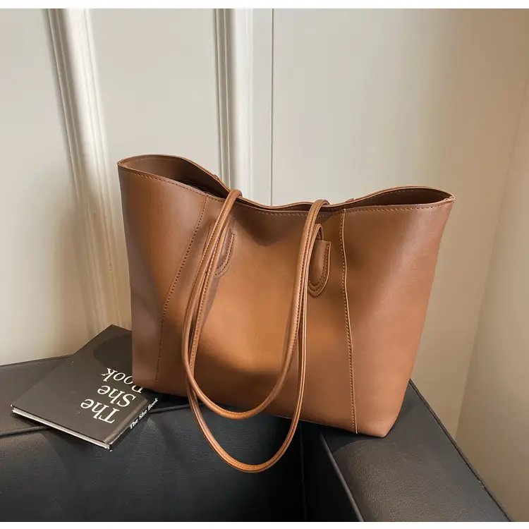 Women's Cream Tote Bag Large Capacity Leather Handle — feature 11