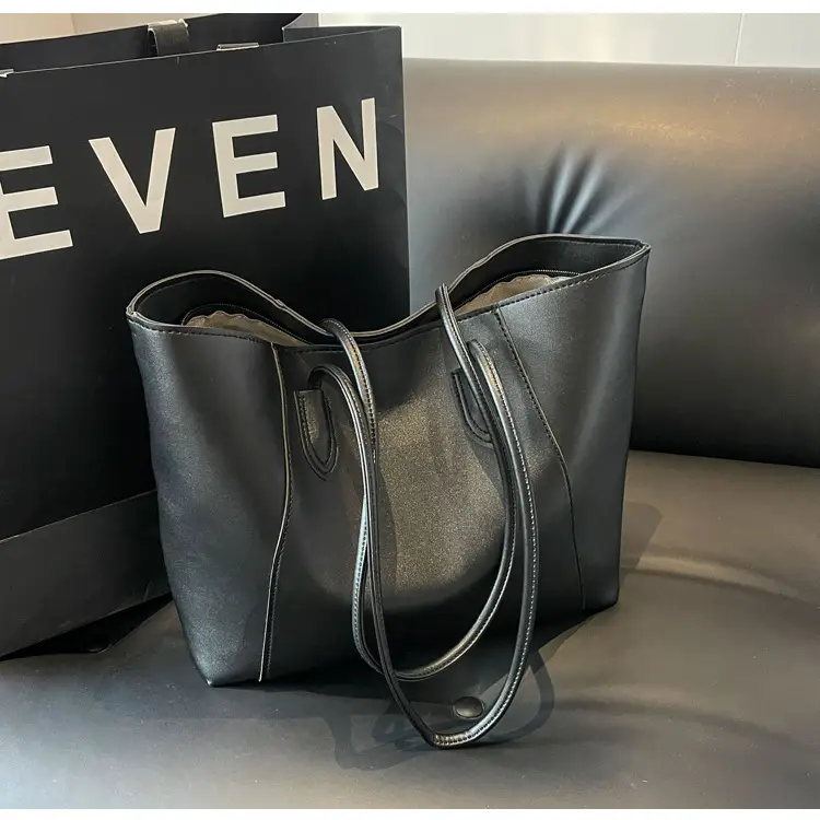 Women's Cream Tote Bag Large Capacity Leather Handle — feature 12