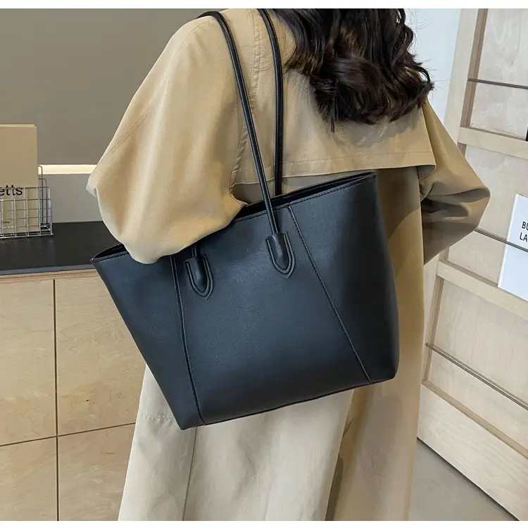 Women's Cream Tote Bag Large Capacity Leather Handle — feature 25