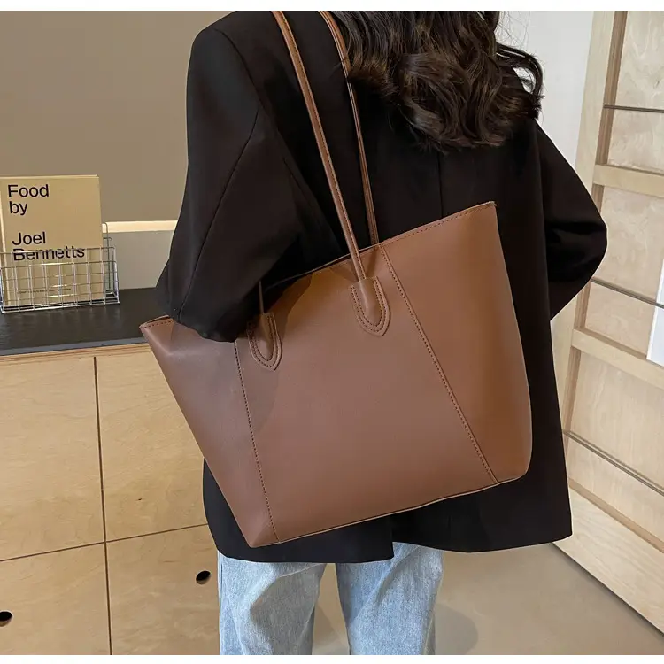 Women's Cream Tote Bag Large Capacity Leather Handle — feature 29