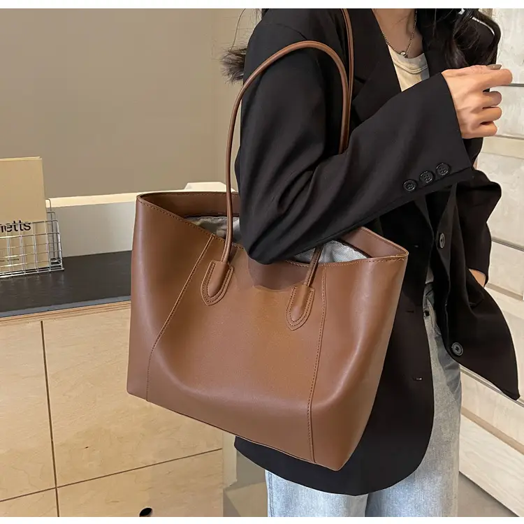 Women's Cream Tote Bag Large Capacity Leather Handle — feature 32