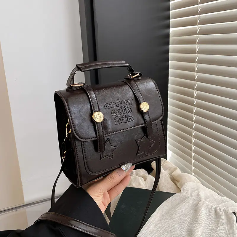 Retro Crossbody Bag Brown Leather 2025 - Image 6