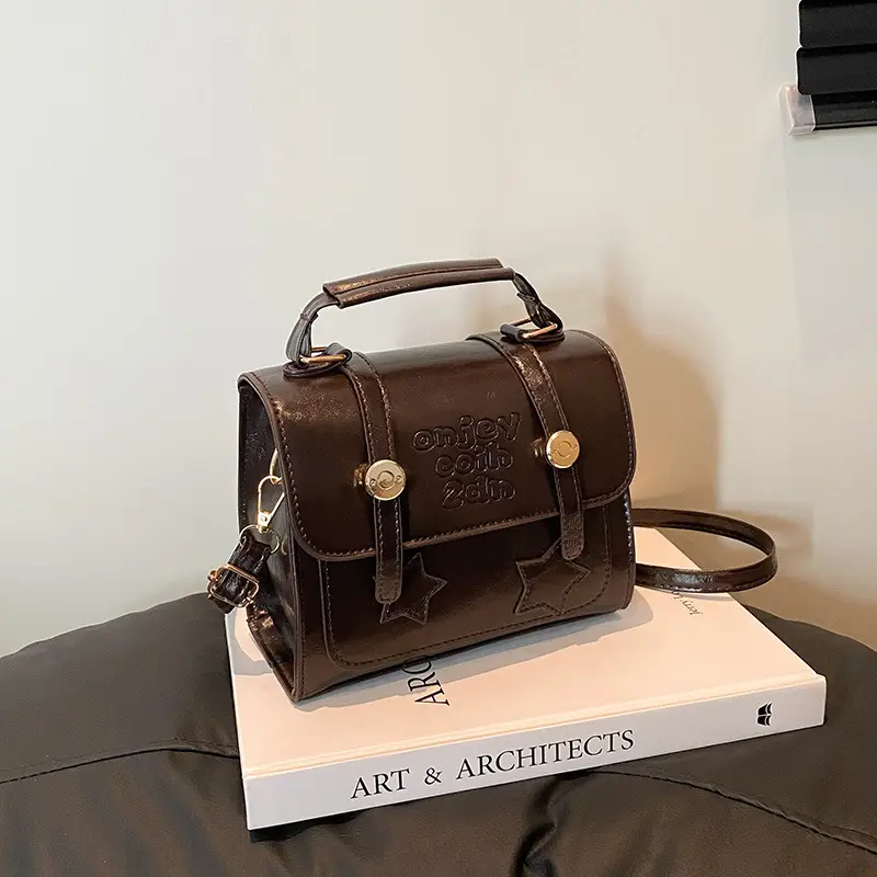 Retro Crossbody Bag Brown Leather 2025 - Image 8