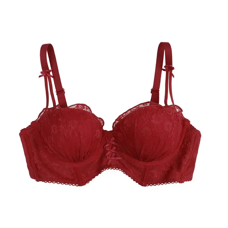 Detachable Strap Tube Bra Women's Flat Chest Special Small Chest Push-up Show Anti-sagging Lace Bra suit - Image 13