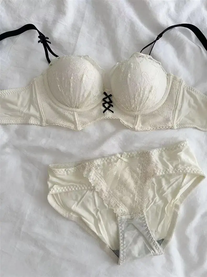 Detachable Strap Tube Bra Women's Flat Chest Special Small Chest Push-up Show Anti-sagging Lace Bra suit — feature 11