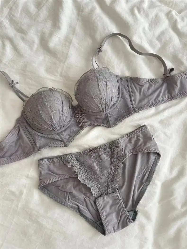 Detachable Strap Tube Bra Women's Flat Chest Special Small Chest Push-up Show Anti-sagging Lace Bra suit — feature 13