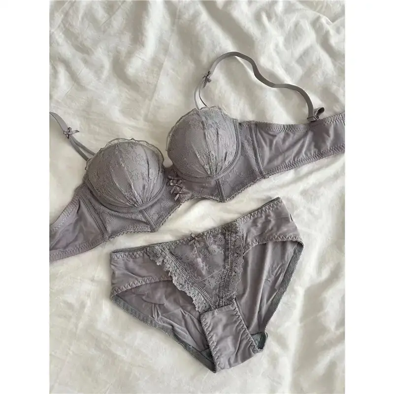 Detachable Strap Tube Bra Women's Flat Chest Special Small Chest Push-up Show Anti-sagging Lace Bra suit - Image 6