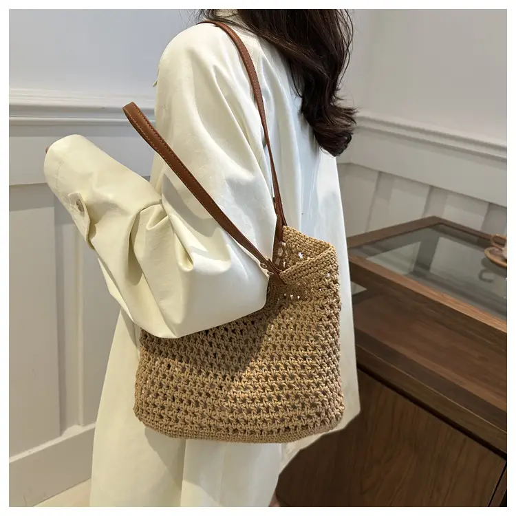 Women's Woven Straw Shoulder Bag Large Capacity New 2025 — feature 20
