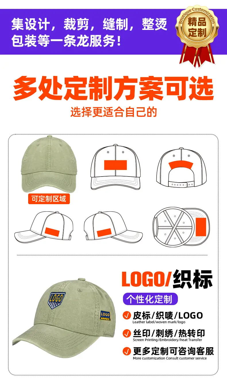 Custom Cotton Baseball Cap for Couples Cross-Border — feature 7