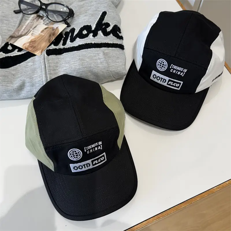 Women Black Green Baseball Cap with Letter Embroidery - Image 4