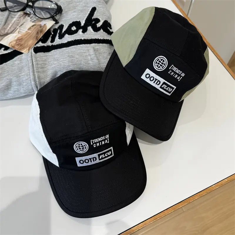 Women Black Green Baseball Cap with Letter Embroidery - Image 5
