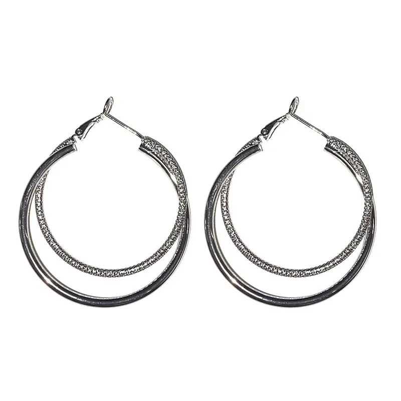 Cold Wind Double Ring Large Earrings Women's 2025 Fashion