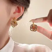 Cold Wind Double Ring Large Earrings Women's 2025 Fashion — feature 8