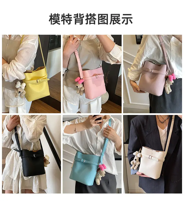 Women's Beige Leather Shoulder Bag with Crossbody Strap — feature 14