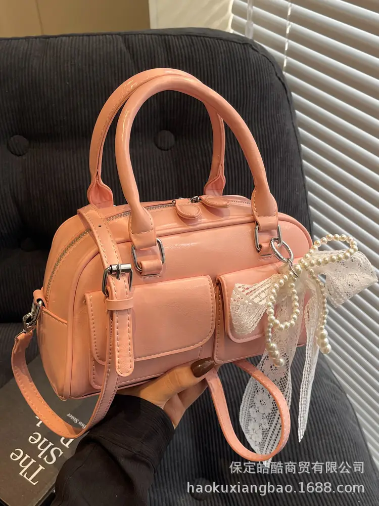 Women's Beige Shoulder Crossbody Bag with Lace Tassel - Image 11