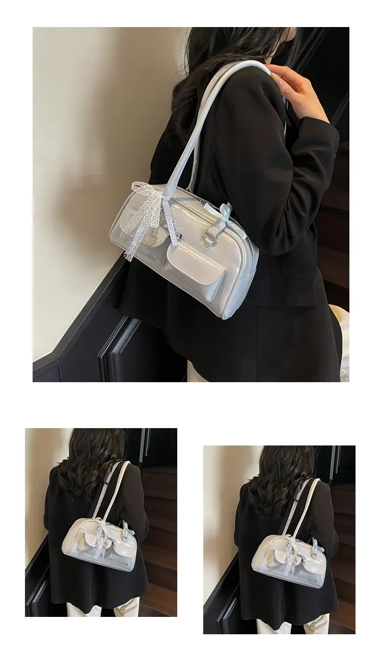 Women's Beige Shoulder Crossbody Bag with Lace Tassel — feature 10