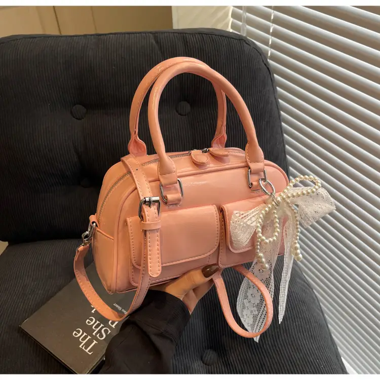 Women's Beige Shoulder Crossbody Bag with Lace Tassel — feature 19