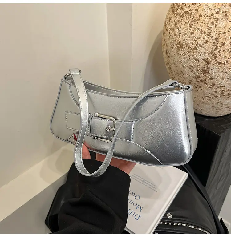 Silver Korean Style Underarm Bag for Women — feature 33