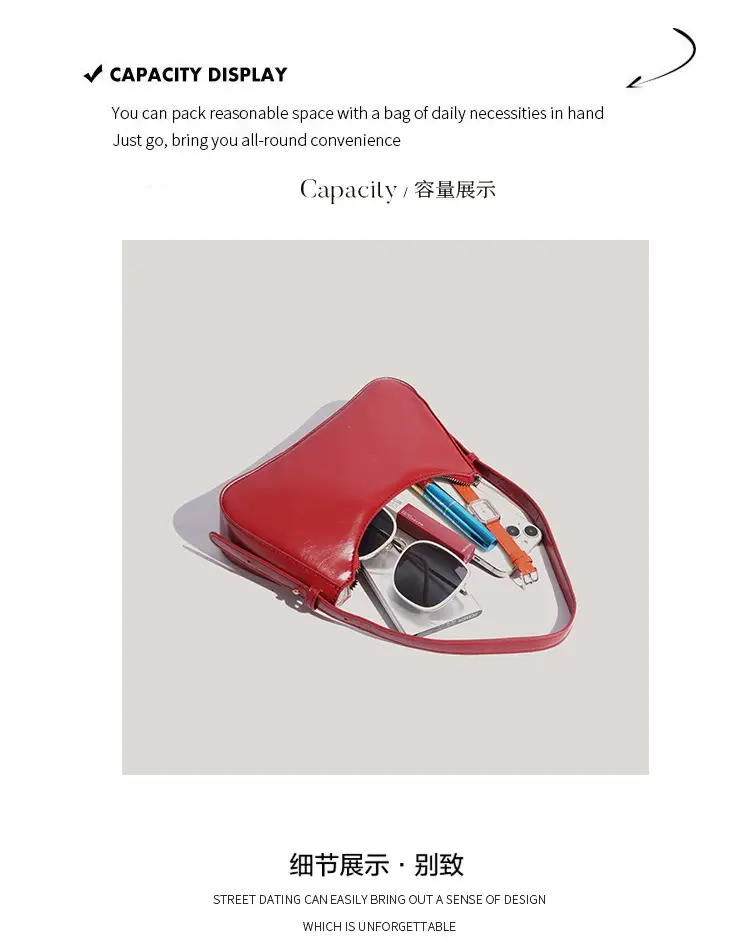 Red Textured Shoulder Bag for Women 2026 — feature 12
